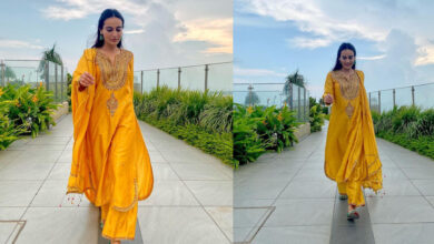 Yellow looks great on Surbhi Jyoti.