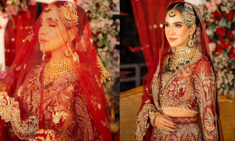 Anoushay Abbasi appears beautiful and fashionable in her bridal photoshoot.