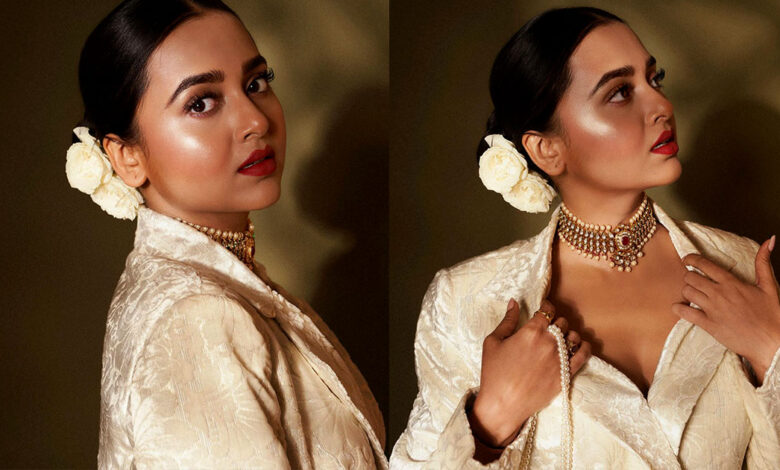 Tejasswi Prakash Makes a Bold Statement in Chic Pantsuit