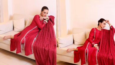 Momal Sheikh Stuns in Red Attire: Shares Photos on Social Media