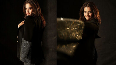 Kajol looks stunning in a black pantsuit, exuding her diva charm