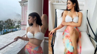 Mouni Roy Stuns in White Bralette and Multicolored Sarong Ensemble