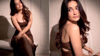 Surbhi Jyoti Shines in Brown Deep-neck Dress