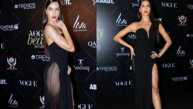 Nora Fatehi mesmerizes in an elegant black backless gown
