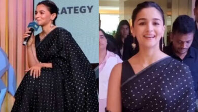 Alia Bhatt mesmerizes in an elegant black saree